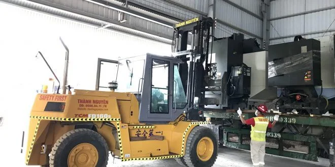 Hình ảnh thi công nâng máy tại KCN VISIP Thuỷ Nguyên - Dịch vụ Thành Nguyên Hải Phòng