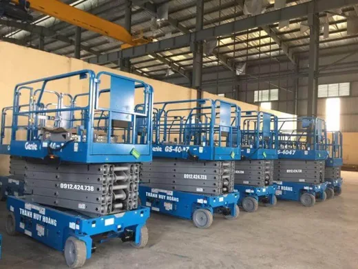 Cho thuê xe nâng người cắt kéo tại Hải Phòng - Dịch vụ Thành Nguyên Hải Phòng
